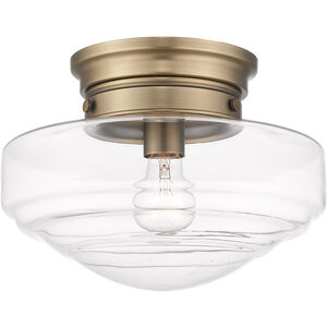 Ingalls 1 Light 12 inch Modern Brass Semi-flush Ceiling Light